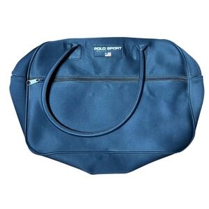 Ralph Lauren Polo Sport Blue Vinyl Travel‎ Handbag Duffle Bag